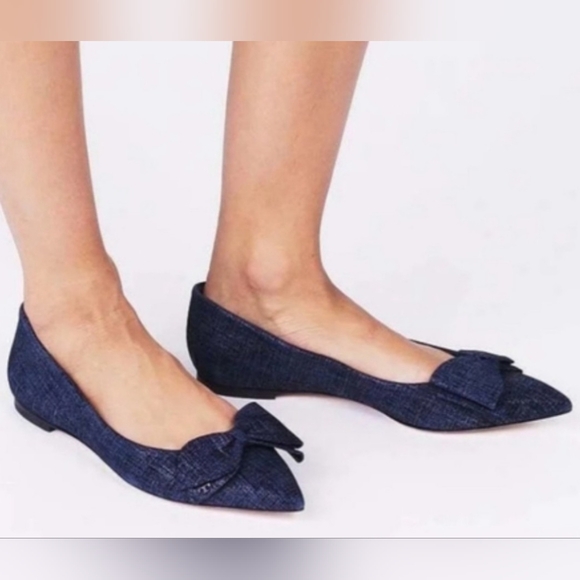 Tory Burch "Rosalind" Denim leather Pointed Toe Flats, size US 8.5 - Picture 17 of 17